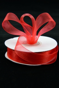 Organza Ribbon , Red, 5/8 Inch x 25 Yards (1 Spool) SALE ITEM